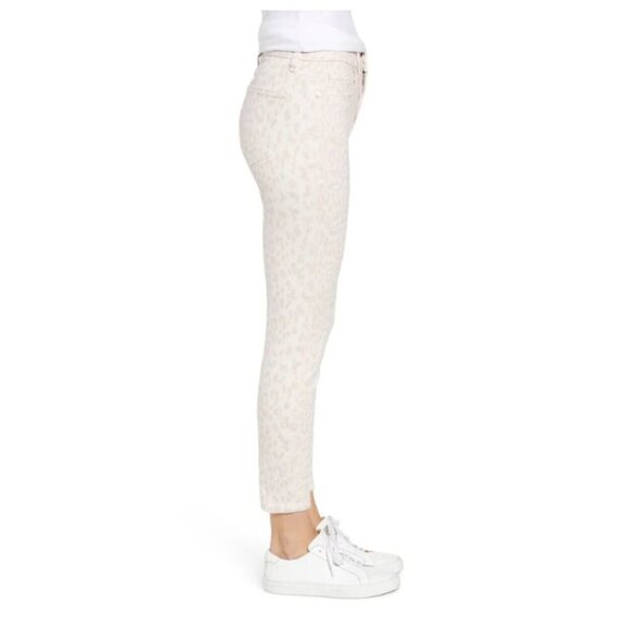 Current Elliott High-Rise Stiletto Skinny Jeans Womens 26 Pink Cropped Leopard - Picture 2 of 4